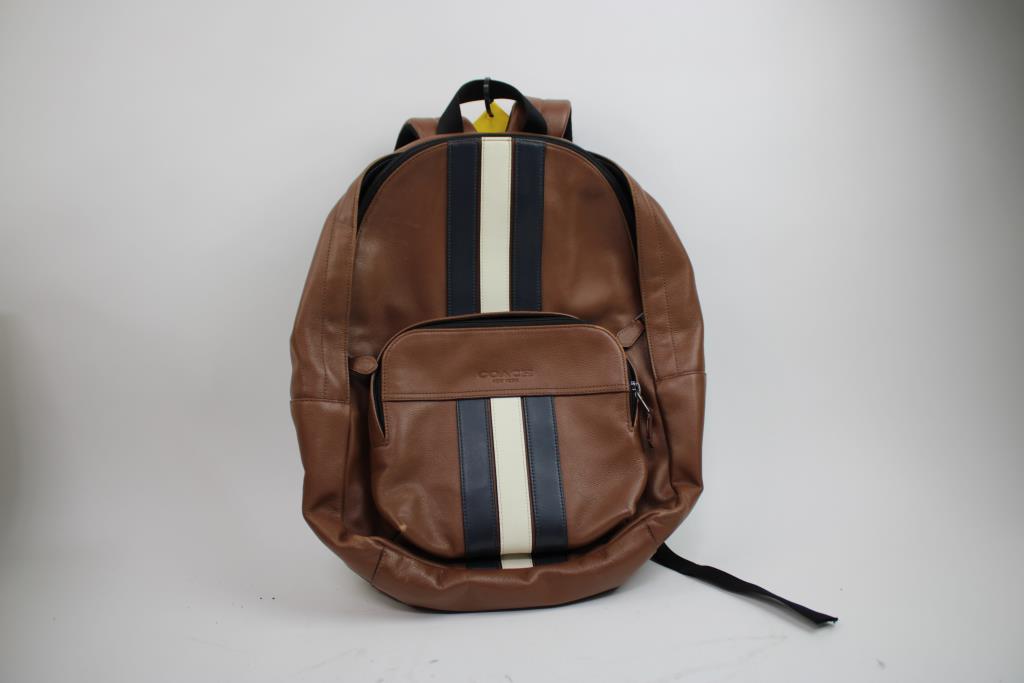 Coach Men's Houston Backpack With Varsity Stripe