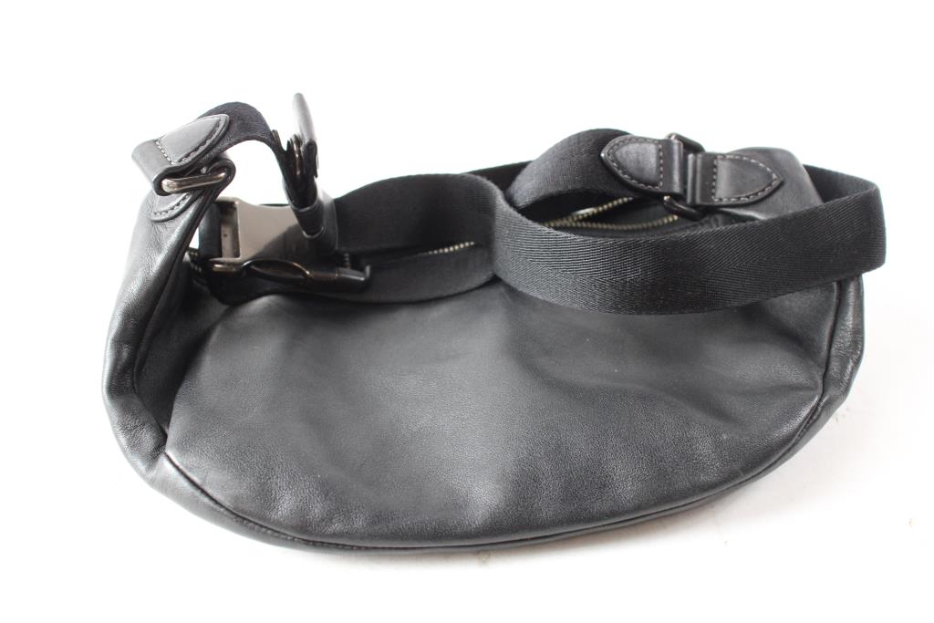 Coach Men's Leather Waist Bag C2291, Black Property Room