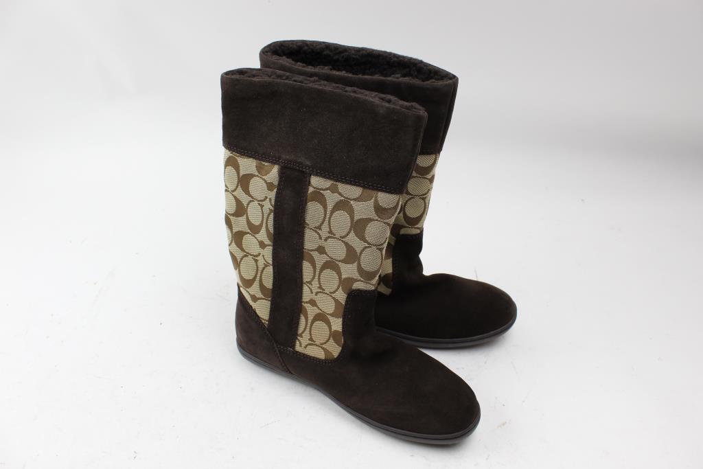 Coach Meyer Suede Boots For Women, Size 