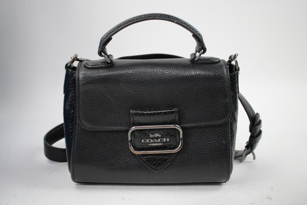 Coach Morgan Top Handle Leather Satchel Bag With Brown Coach Wallet