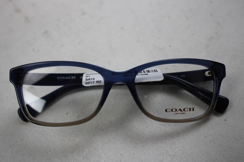 Coach Rectangular Full-Rim Women's Acetate Eyeglasses, Denim Taupe Glitter Gradient