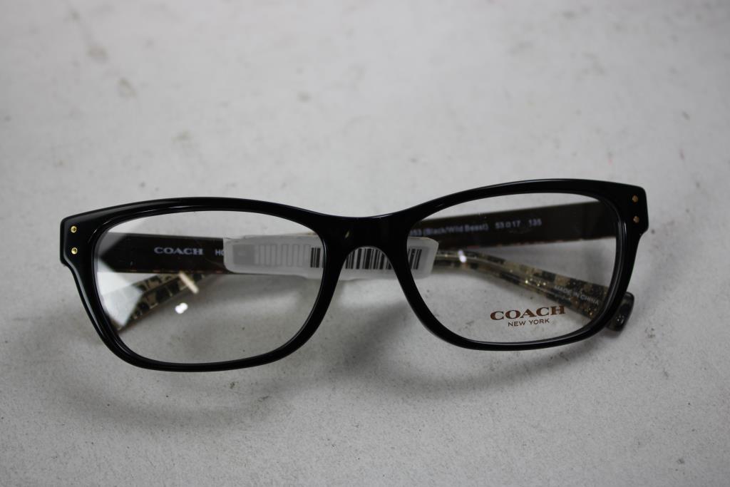 Coach Rectangular Glitter Black/Wild Beast Framed Eyeglasses