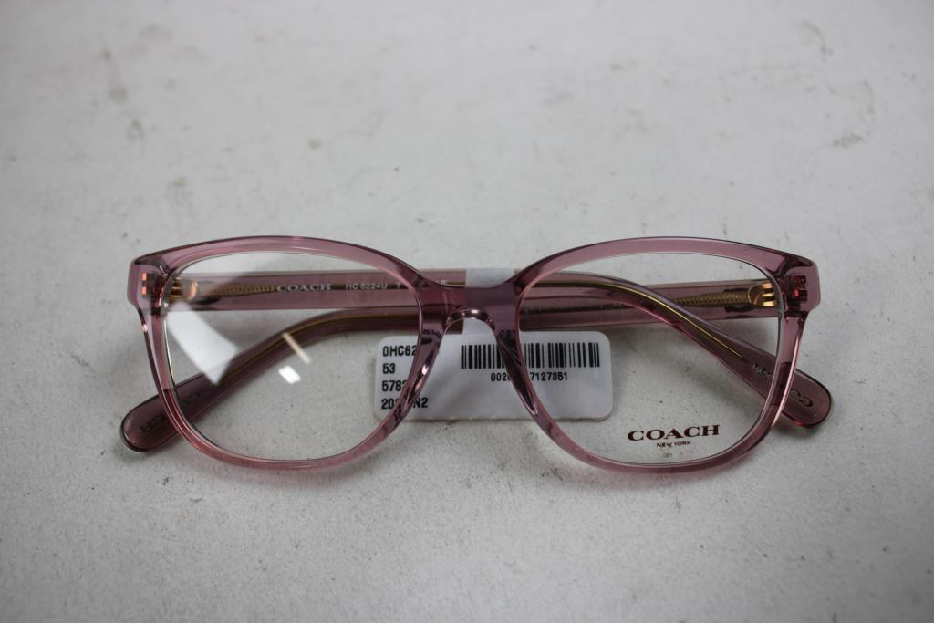 Coach Rounded Transparent Rose/Blush Framed Eyeglasses