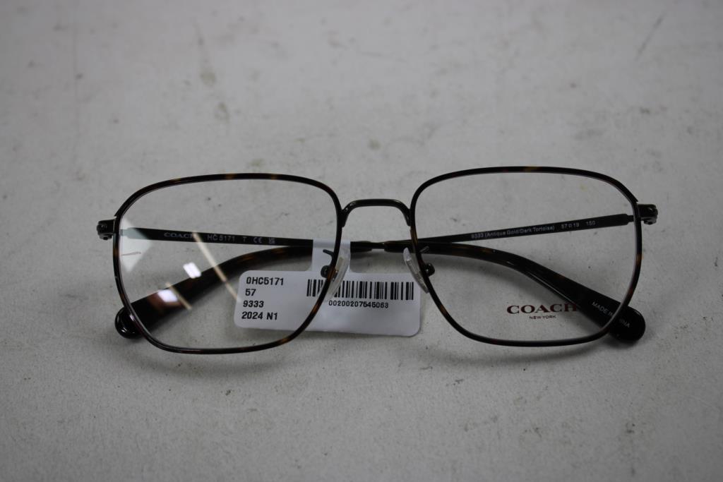 Coach Squared Antique Gold/Dark Tortoise Framed Eyeglasses