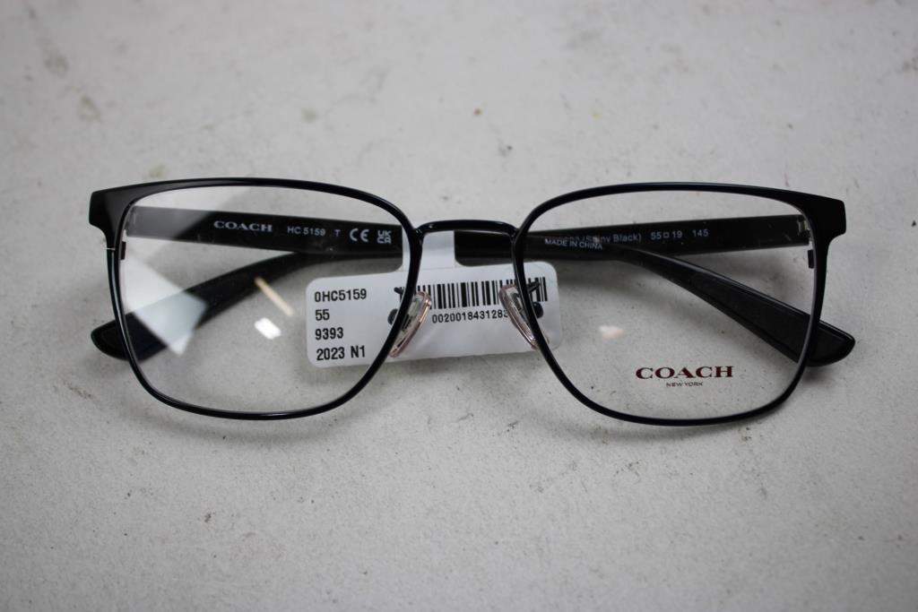 Coach Squared Black Metal Eyeglasses
