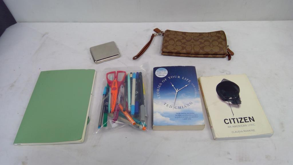 Coach Wallet, Misc Books, Pencils  And Stationary