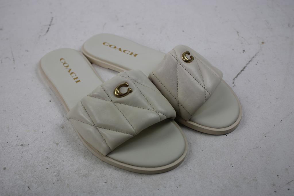 Coach White Sandals, Size 6, Michael Kors Brown Sandals, 6M, 2 Pieces