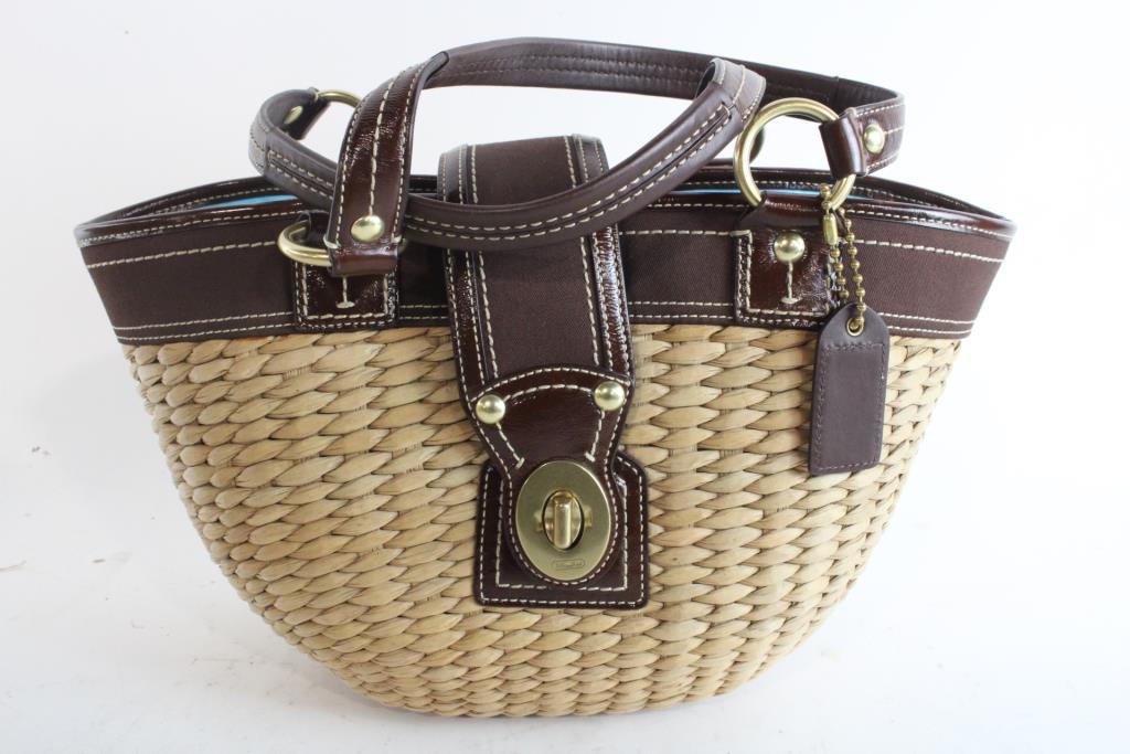 coach woven handbag