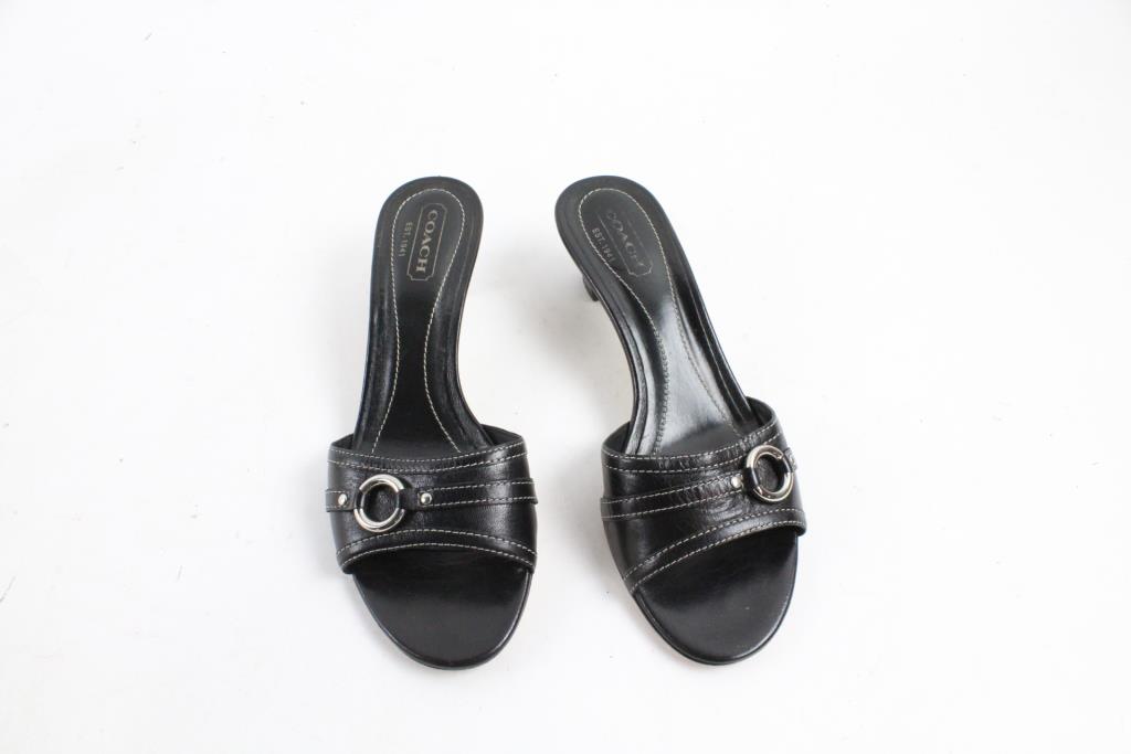 coach black mules