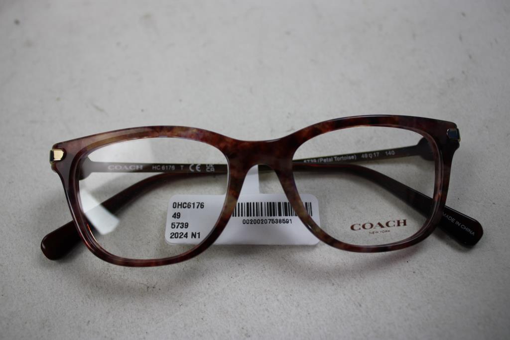 Coach Women's Full-Rim Acetate Rectangular, Petal Tortoise