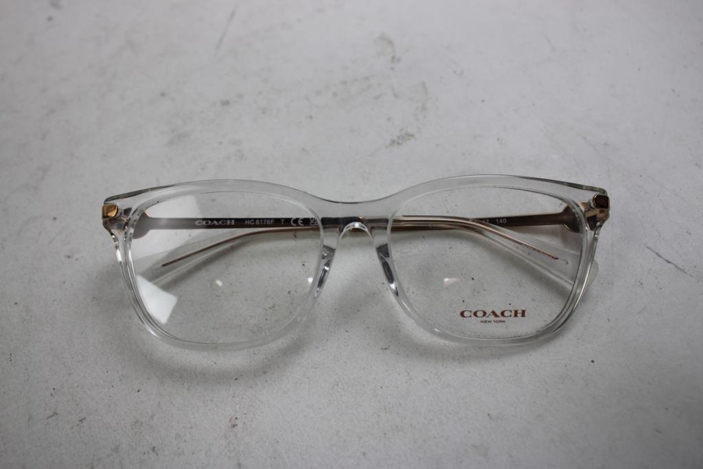 Coach Women's Full-Rim Cat-Eye Metal/Acetate Eyeglasses, Clear