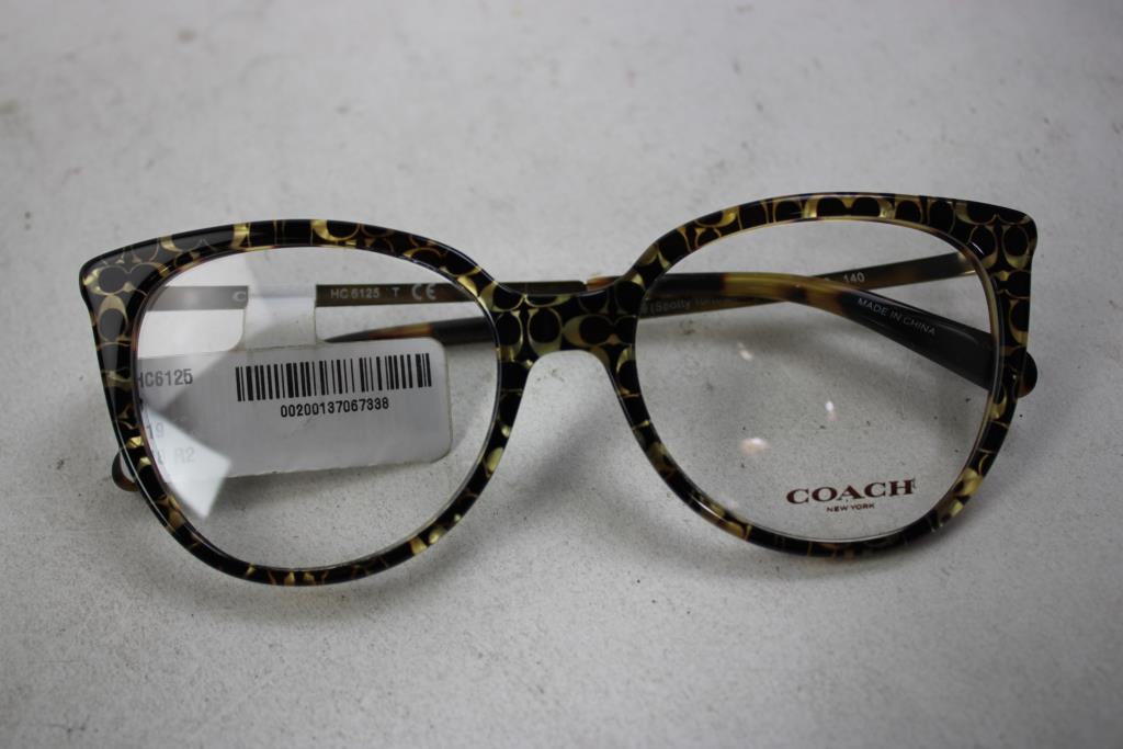 Coach Women's Full-Rim Geometric Eyeglasses, Spotty Tortoise