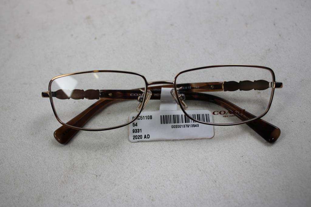 Coach Women's Full-Rim Rectangle Metal Eyeglasses, Shiny Rose Gold