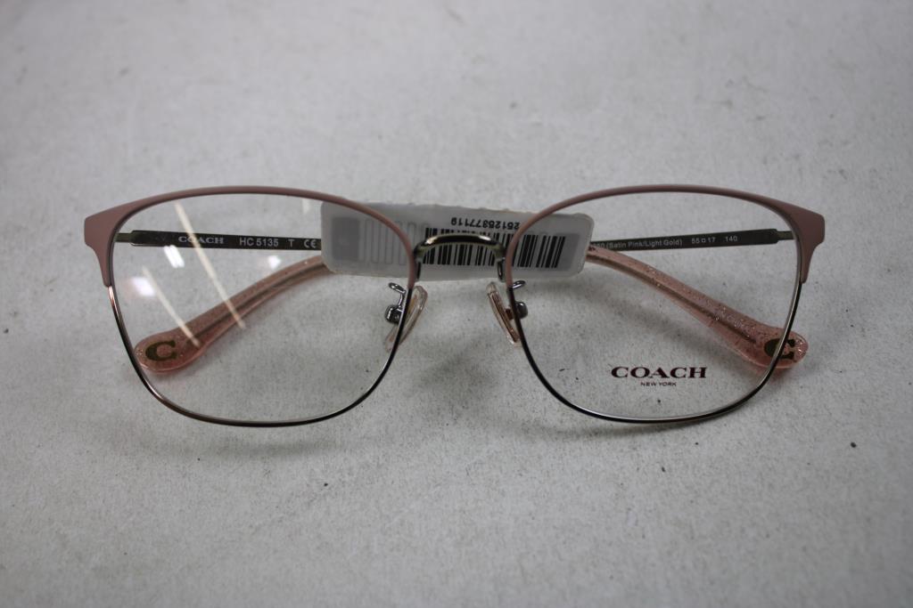 Coach Women's Rectangle Metal Eyeglasses, Satin Pink/Light Gold