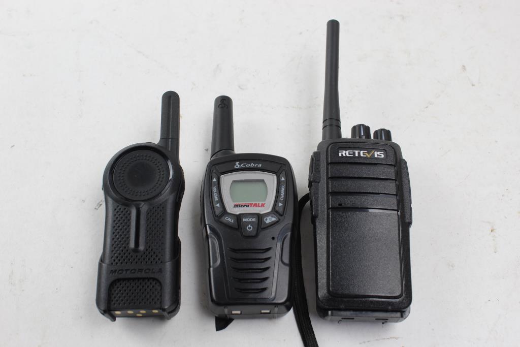 Cobra, Motorola, Retc 2 Way Radios, 3 Pieces Property Room