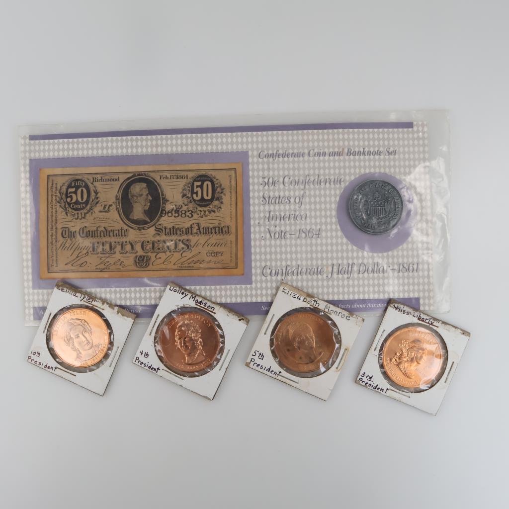 Collectibles Including First Lady Token & Replica 1864 Set