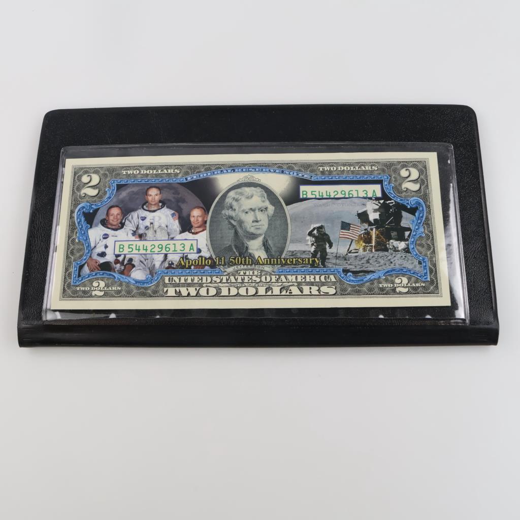 Colorized $2 Federal Reserve Note Apollo II / With COA