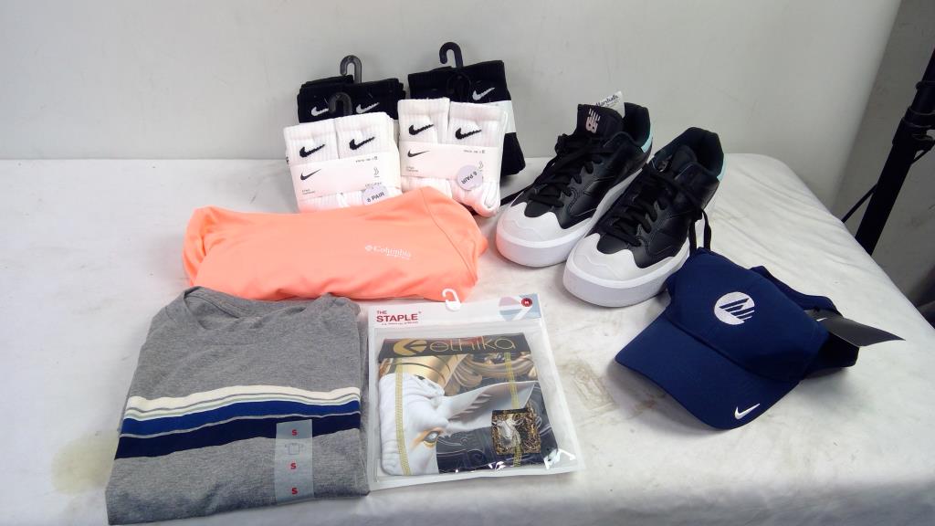 Columbia PFG Hoodie, New Balance Men's Size 10.5 Sneakers, And More, 9 Pieces