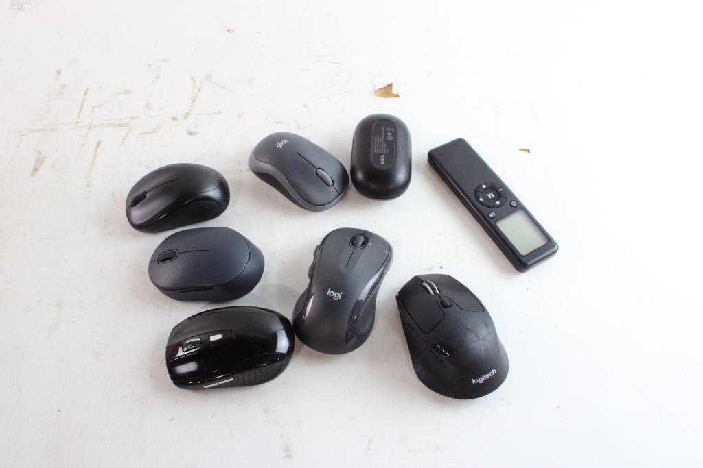 Computer Mice, Earbuds Case & More, 5+ Pieces Property Room