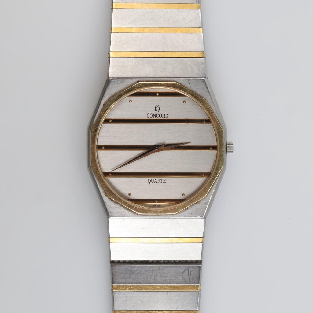 Concord Mariner Stainless Steel 10kt Accent Watch