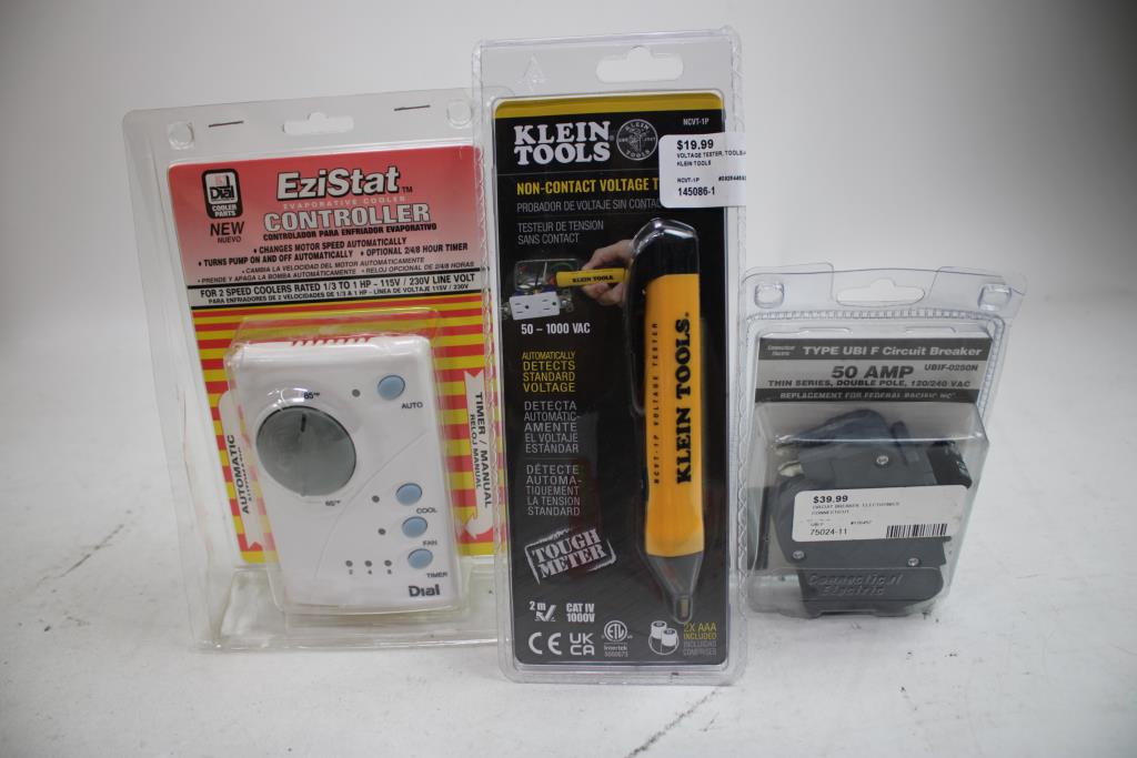 Cooler Controller, Control Box, Voltage Tester, Flush Mounts, Circuit Breaker, 6 Pieces