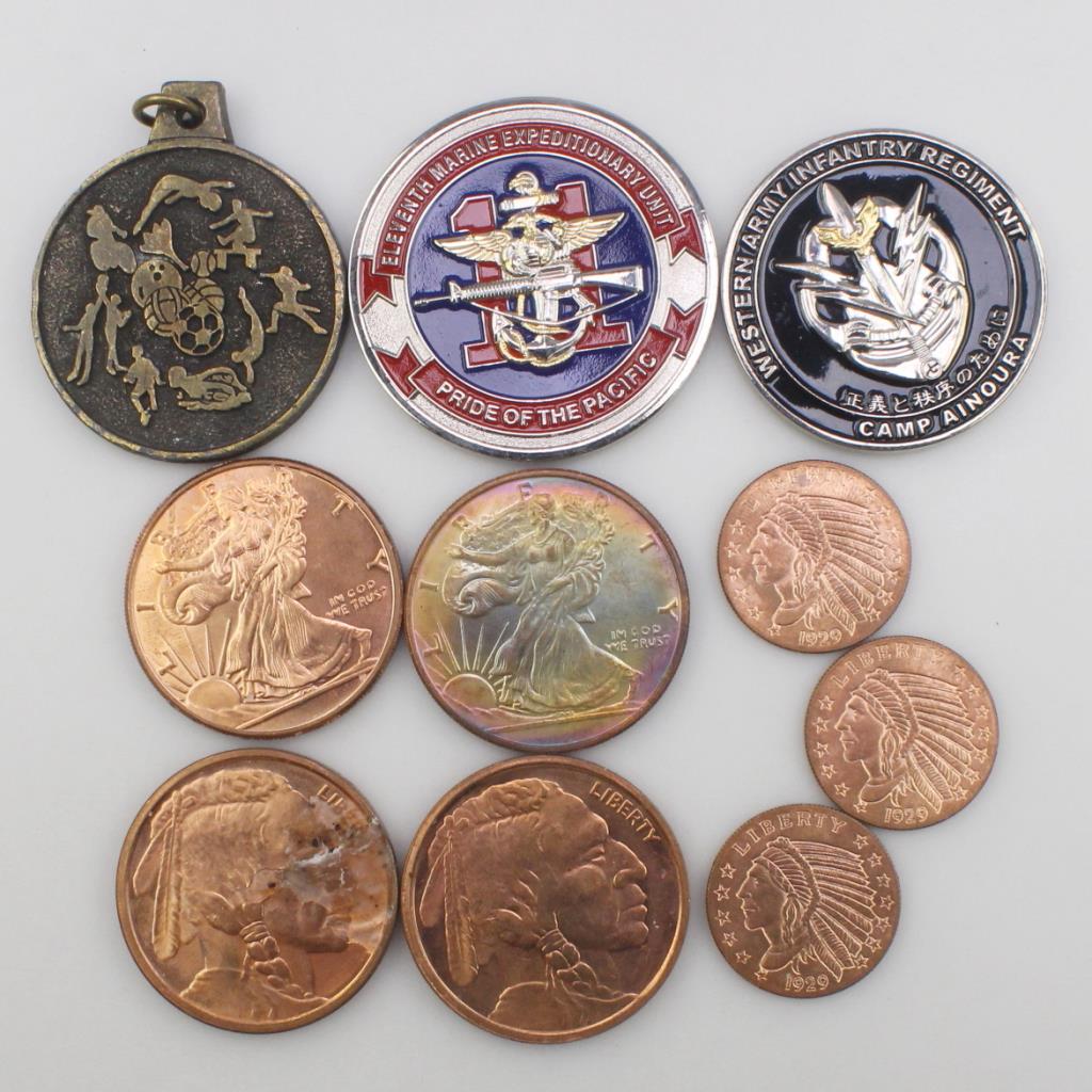Copper Rounds And Challenge Tokens | Property Room