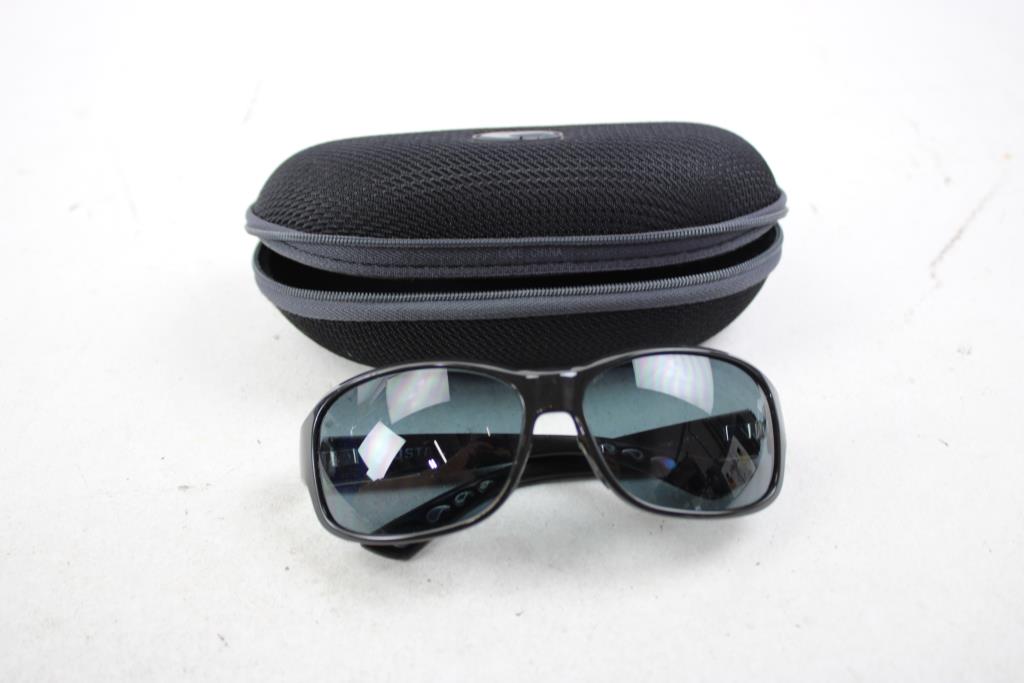 Costa Women's Inlet Rectangular Black Polarized Sunglasses