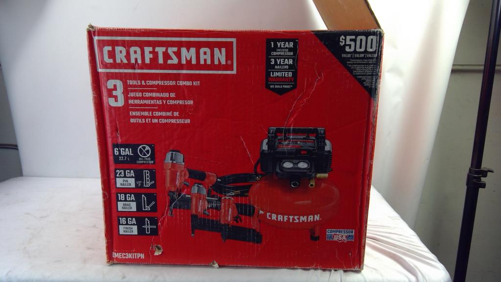 Craftsman 3 Tools & Compressor Combo Kit