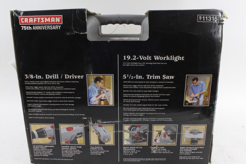 Craftsman 75th Anniversary Special Edition Drill, Saw And Light Kit