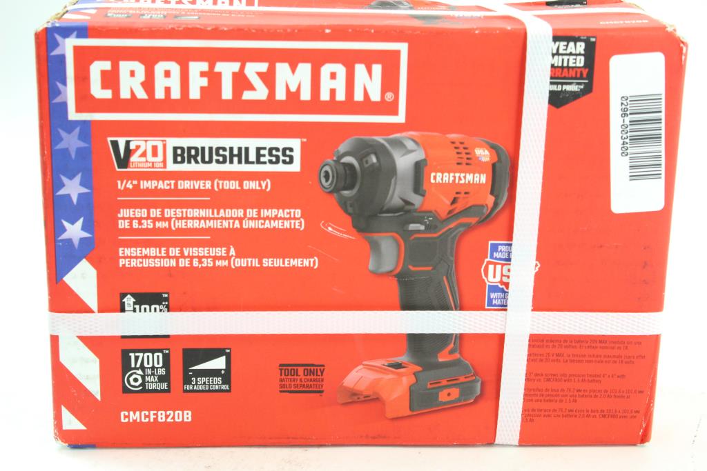 Craftsman Brushless 1/4" Impact Driver Property Room