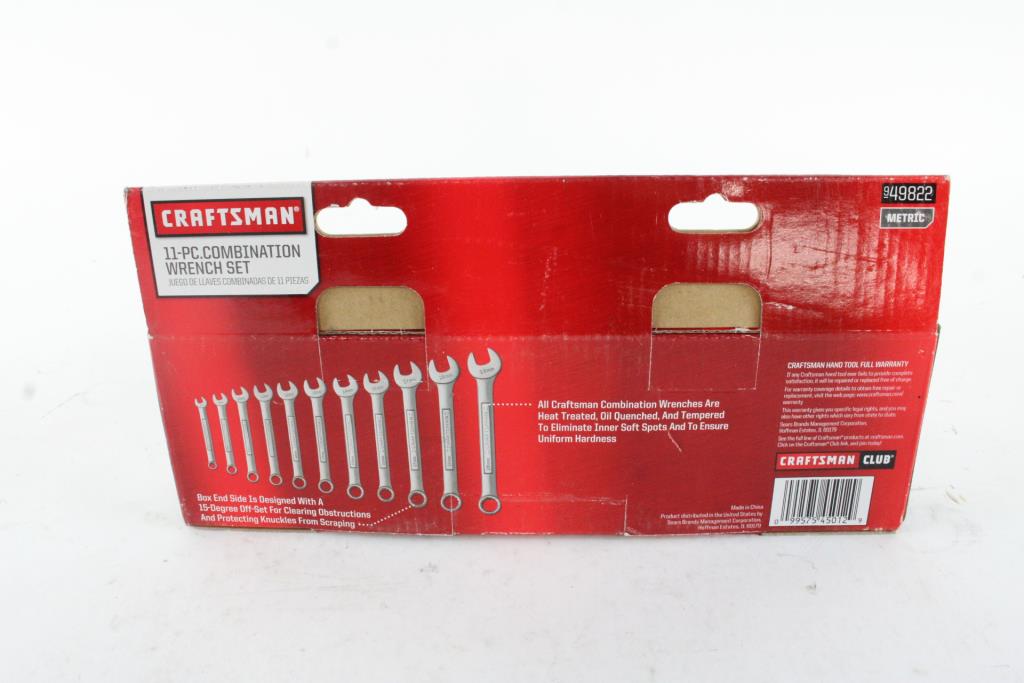 Craftsman Combination Wrench Set, 11 Pieces Property Room
