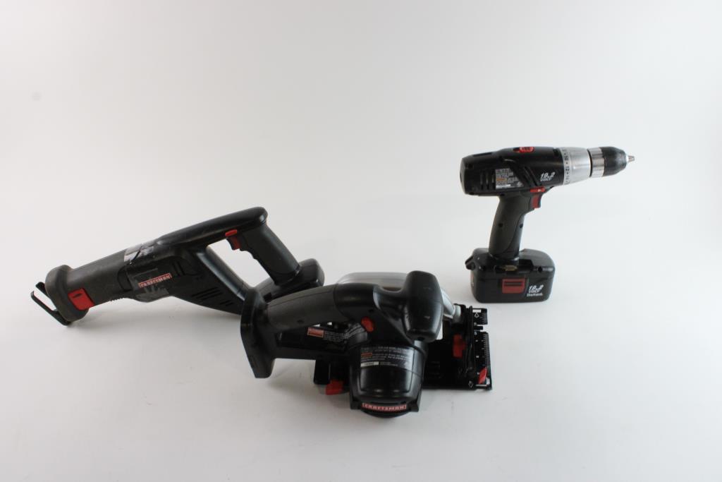 Craftsman Cordless Drill, Reciprocating Saw & Circular Saw, 3 Pieces