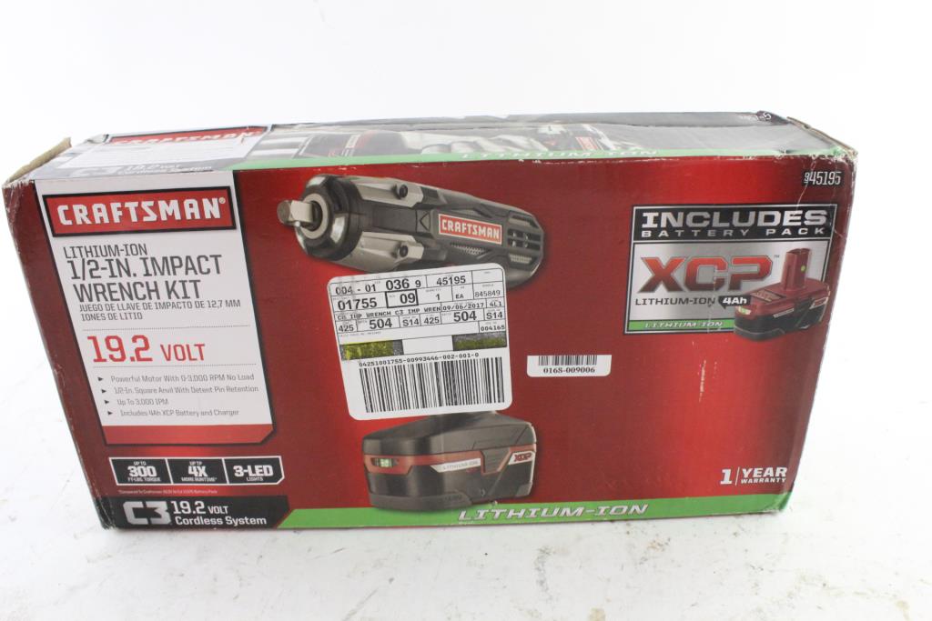 Craftsman Cordless Impact Wrench Kit Property Room Craftsman Cordless Impact Wrench Kit
