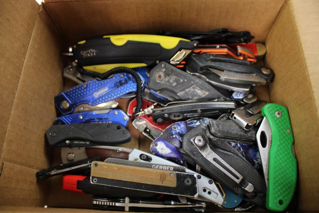 Craftsman, Kobalt, Browning, Husky, And Other Knives, 35 Pieces