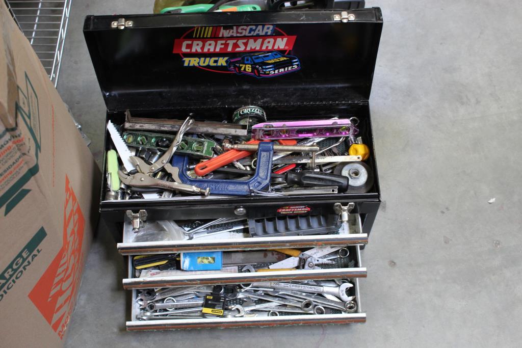 Craftsman Nascar Toolbox Filled With Various Hand Tools Property Room