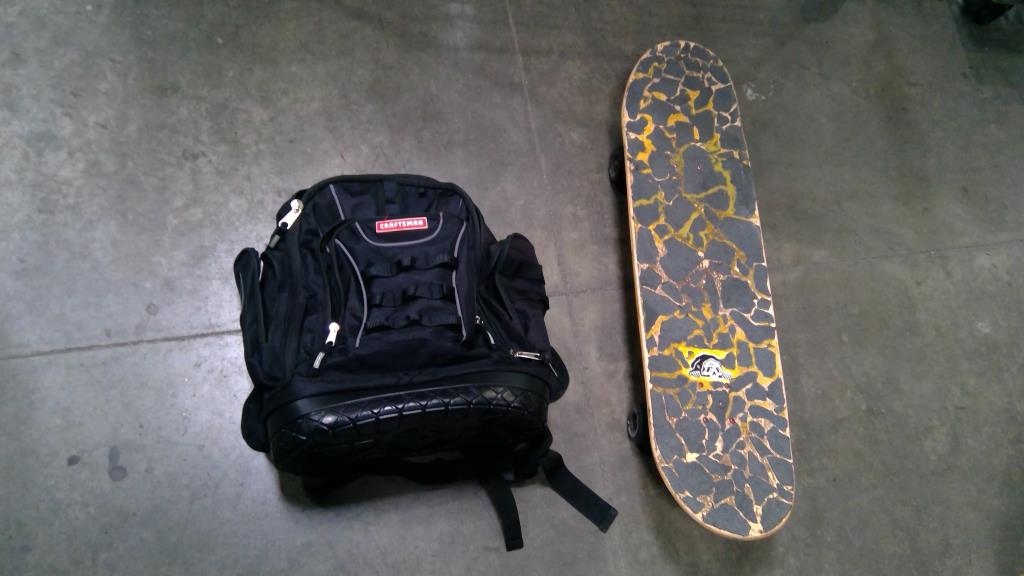 Craftsman Tool Backpack, Mini Logo Skateboard, 2 Pieces