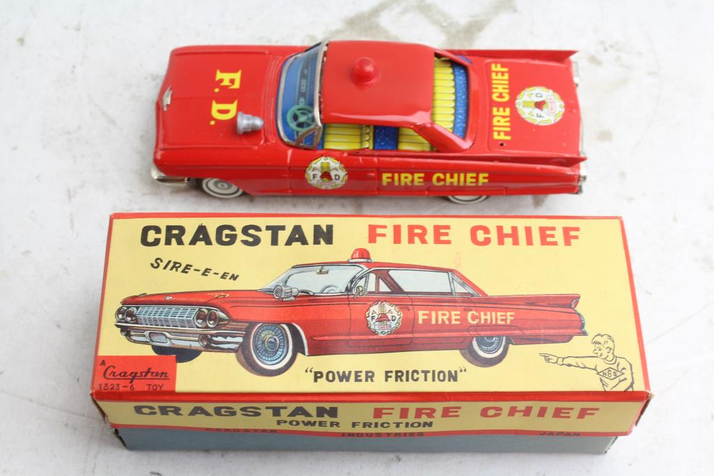 Cragstan Fire Chief Vintage Tin Car Property Room