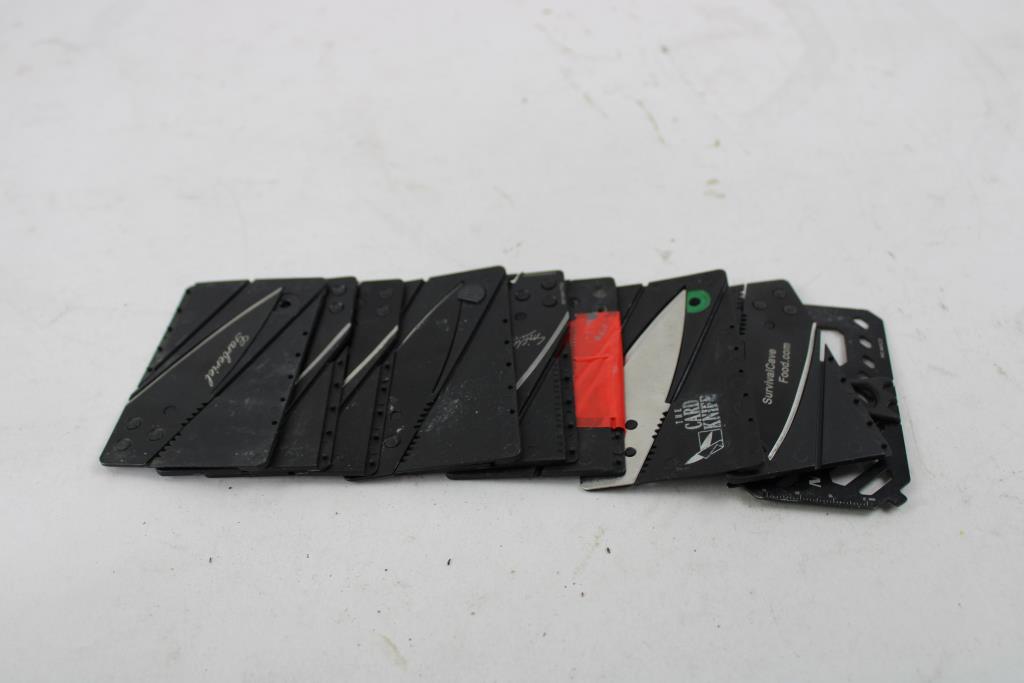 Credit Card Knives With Gear To Go Mutli-Tool And Compass, 10 Pieces