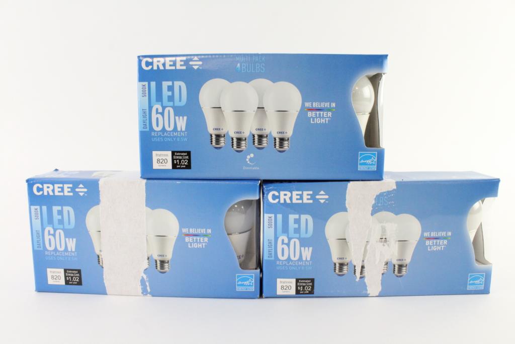Cree Daylight LED 60W Replacement Light Bulb 4-Pack, 3 Pieces ...