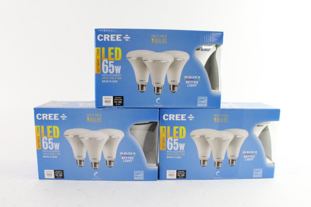 Cree Soft White LED 65W Replacement Flood Light Bulb 3-Packs, 3 Pieces ...