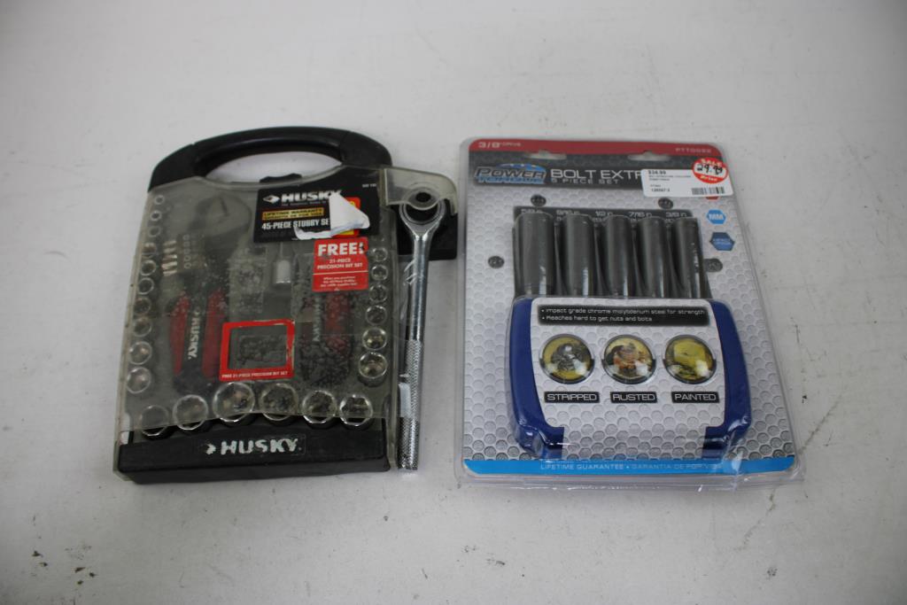 Crescent Socket Wrench Set, Husky Stubby Set, Power Torque Extraction Set, 3 Pieces