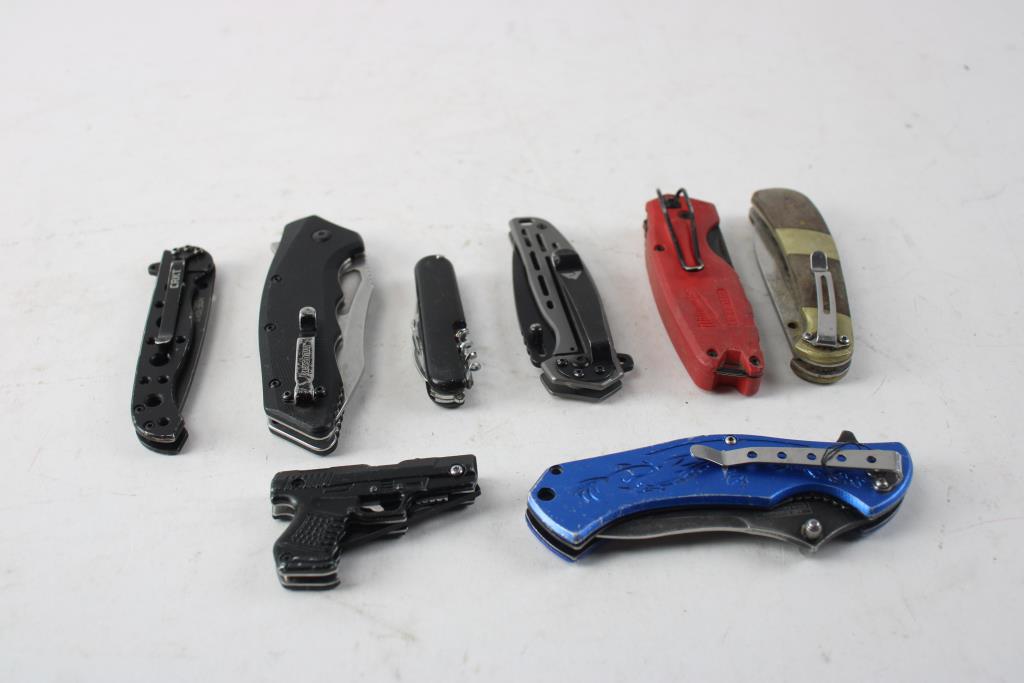 CRKT, Kershaw, And Other Knives, 8 Pieces Property Room