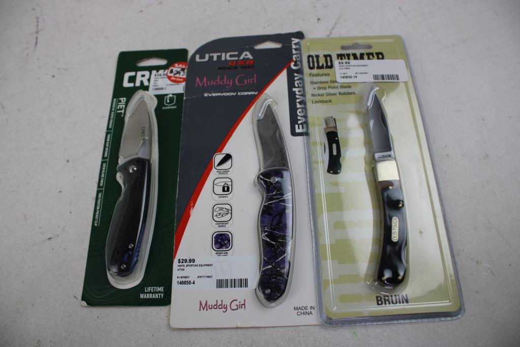 CRKT, Old Timer, UTICA Knives, 3 Pieces