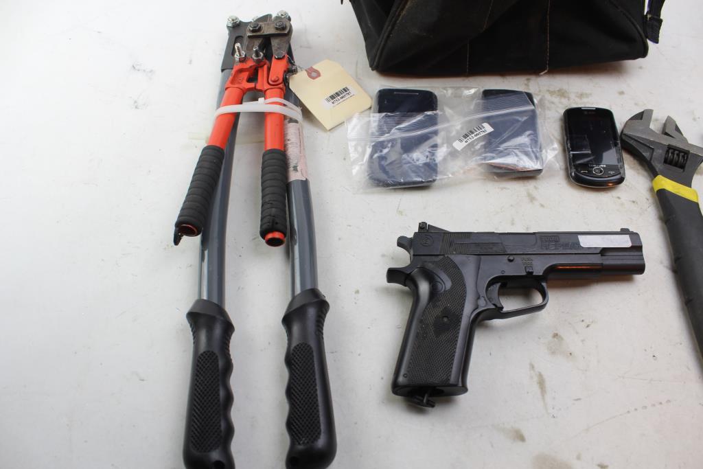 CrosMan 1008 Repeater BB Gun, Cell Phones, And Tools; 10+ Items
