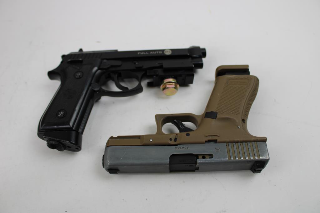 Crosman Full Auto P1, Umarex Glock 19X BB Guns, 2 Pieces With Holster And 5.5mm Pellets