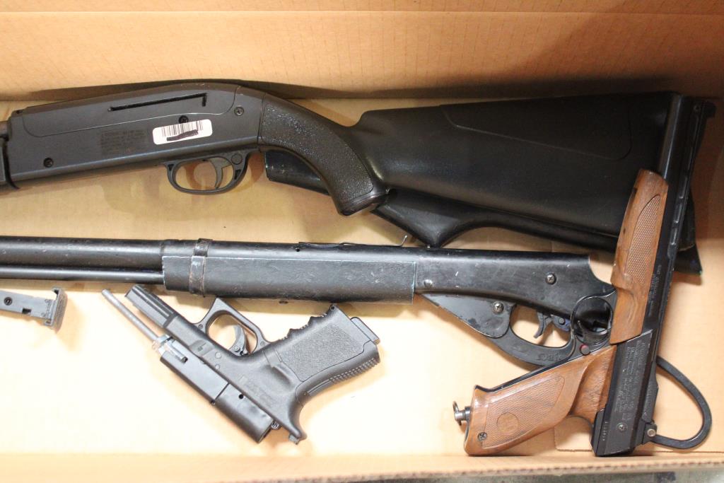 Crosman, GLOCK, Daisy Air Pistols/Rifles Lot With Damaged Air Gun Parts, 5 Pieces