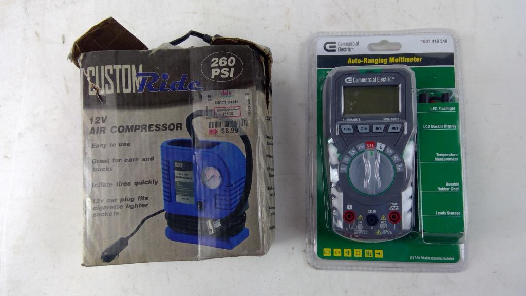Custom Ride Air Compressor And Auto-ranging Multimeter, 2 Pieces ...