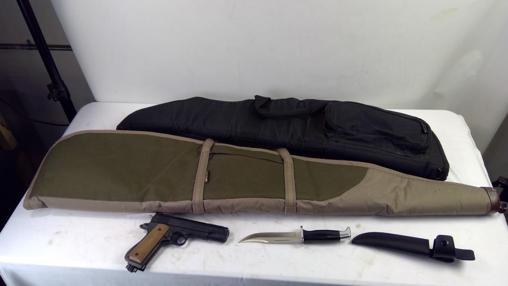 Daisy Powerline 45 CO2 Air Gun, With Knife And Soft Rifle Cases, 4 Pieces