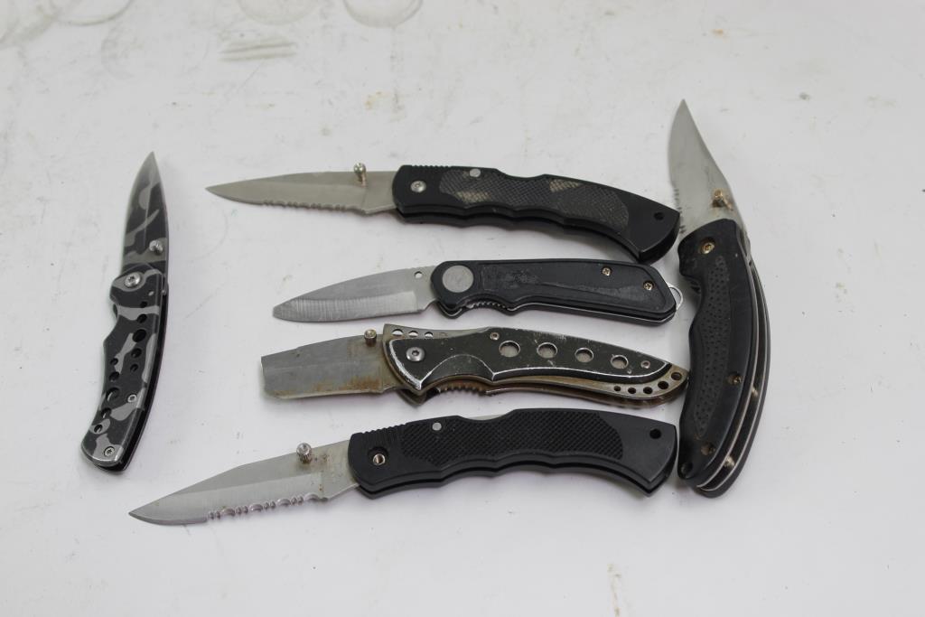 Dakota And Other Unknown Brands Folding Blade Knives 6 Pieces Property Room