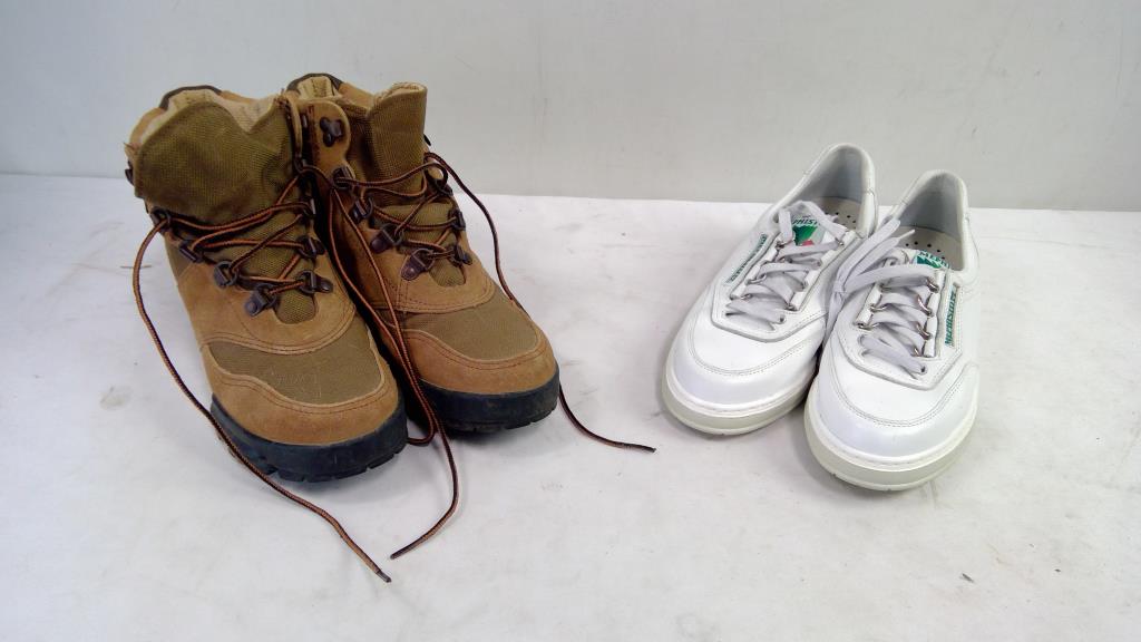 Danner Men's 9M Cross Hike Boots, Mephisto Size 9 White Sneakers, 2 Pieces